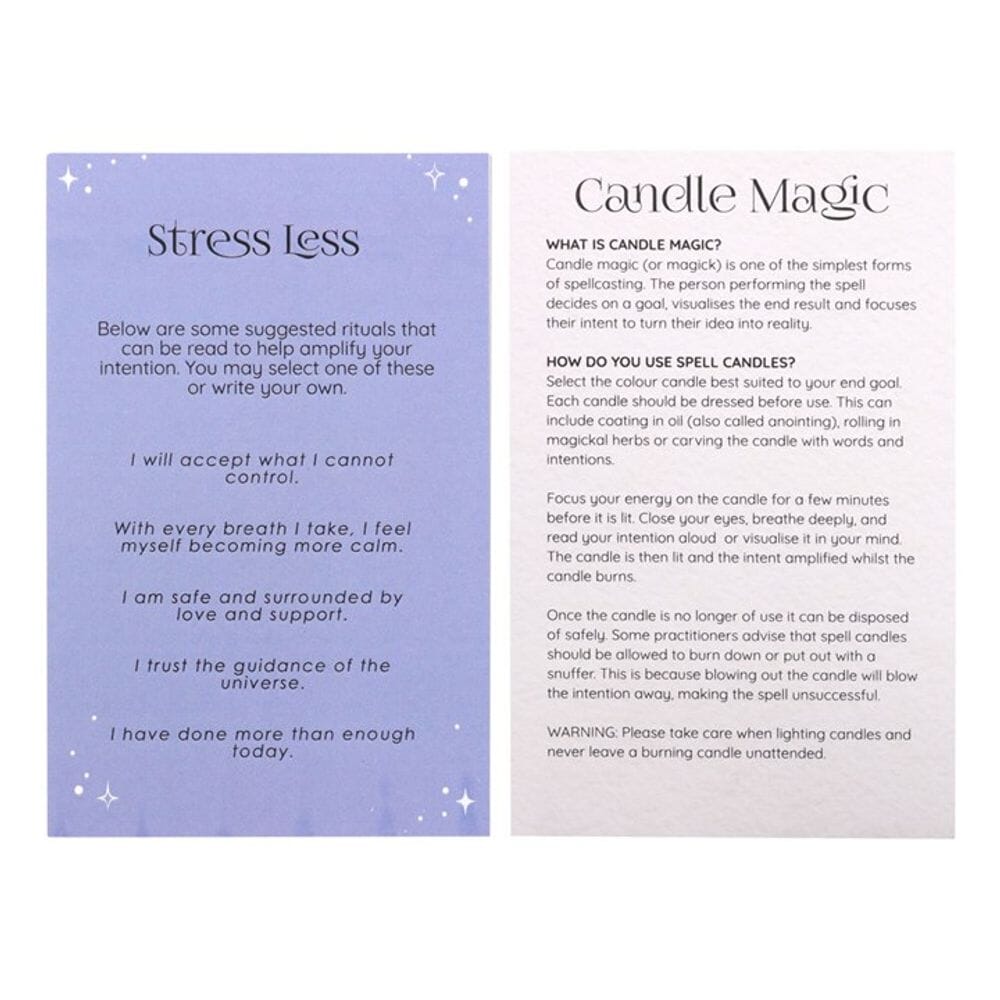 Pack of 12 Stress Less Spell Candles Candles Secret Halo 