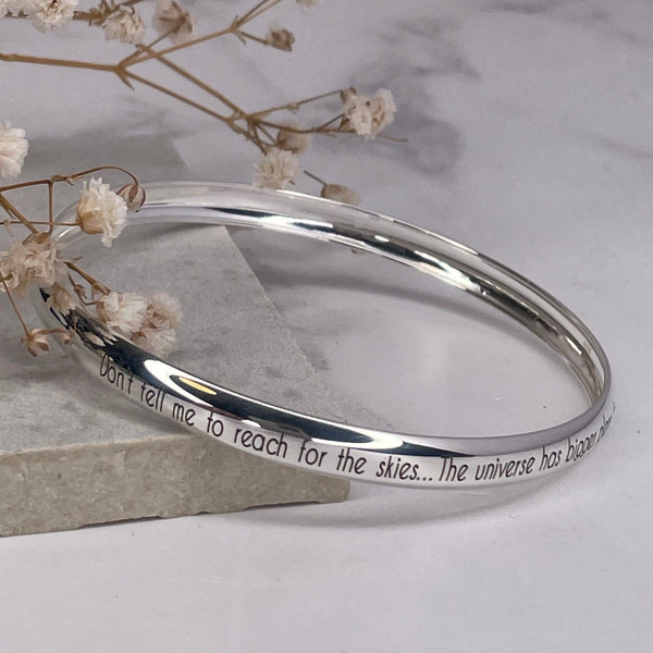 Personalised Silver Bangle Bracelets Secret Halo 