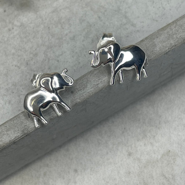 Silver Elephant Studs Earrings Secret Halo 