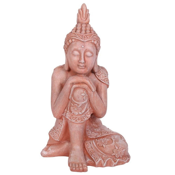 Terracotta Effect 56cm Sitting Garden Buddha Ornaments N/A 