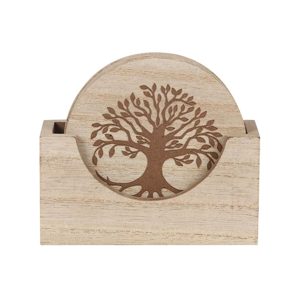 Set of 4 Tree of Life Engraved Coasters Coasters N/A 