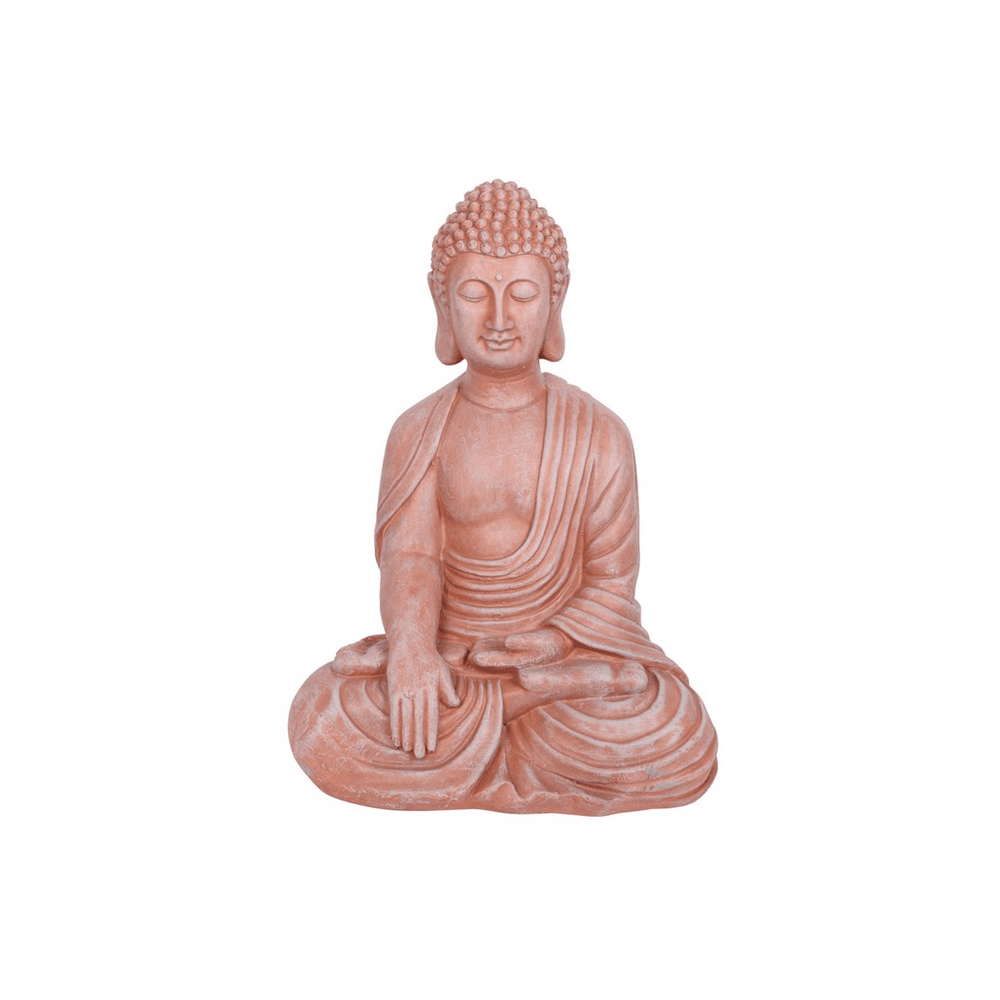 Terracotta Effect 52cm Sitting Garden Buddha Ornaments N/A 