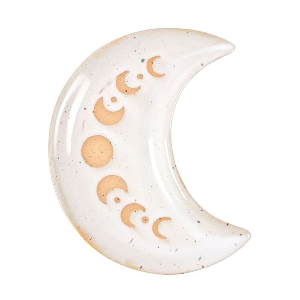 12cm Moon Phase Crescent Ceramic Trinket Tray Jewellery Storage Secret Halo 