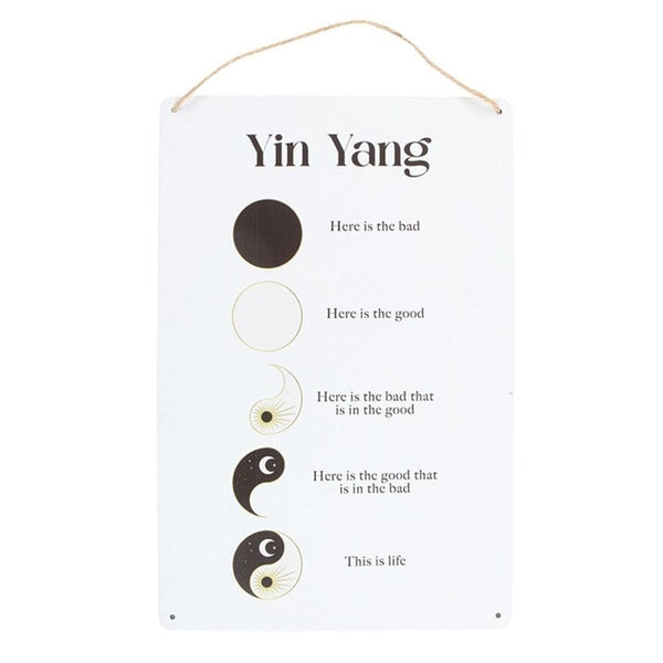 30cm Yin Yang Hanging Metal Sign Decor Secret Halo 