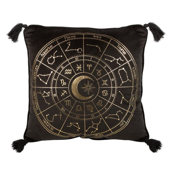 35cm Square Black Astrology Wheel Cushion Decor Secret Halo 