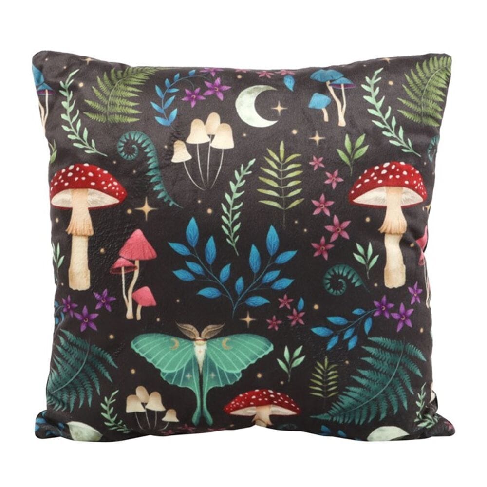 35cm Square Dark Forest Print Cushion Decor Secret Halo 