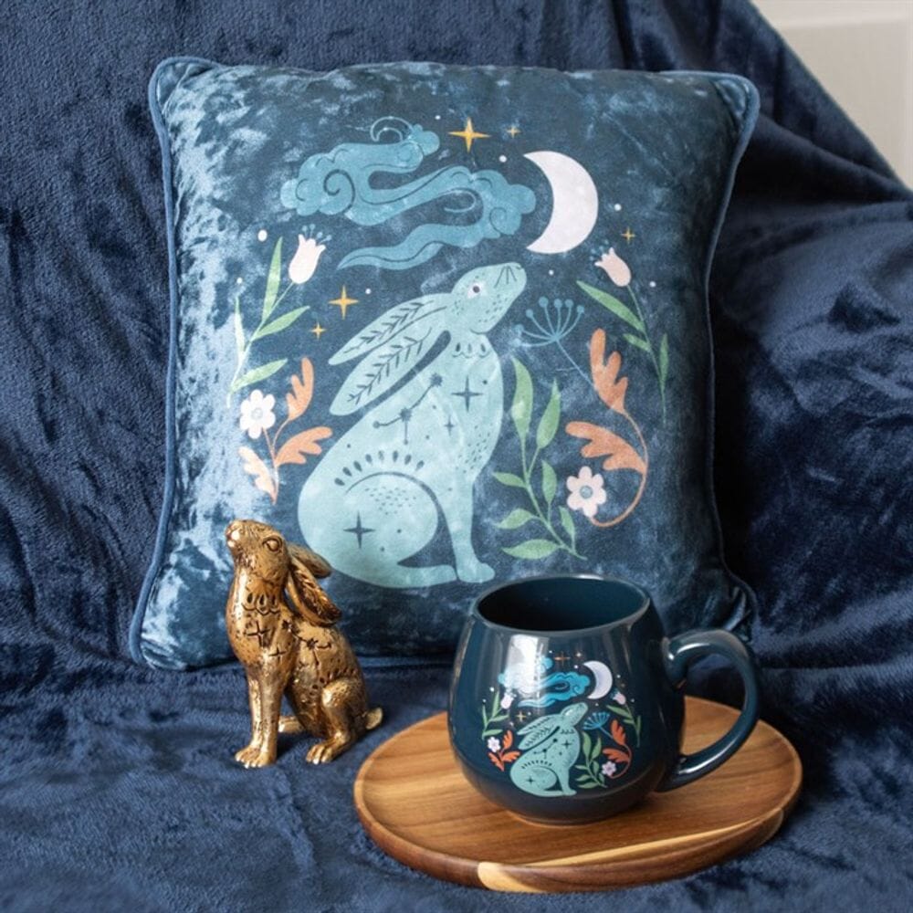 35cm Square Midnight Hare Cushion Decor Secret Halo 