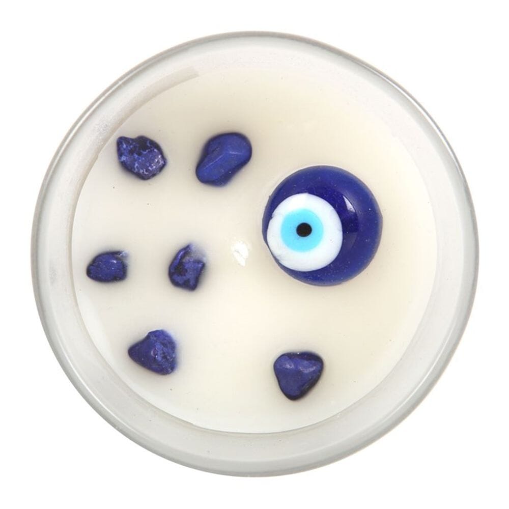 All Seeing Eye White Sage Crystal Chip Protection Candle Candles Secret Halo 