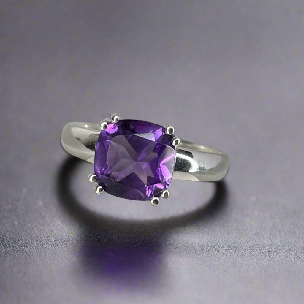 Amethyst Crystal Ring Rings Secret Halo 