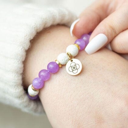 Anti-Anxiety Amethyst Crystal Essential Oil Bracelet Bracelets Secret Halo 