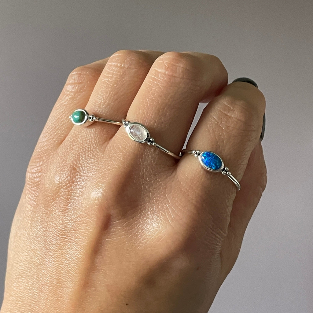 Aurelia Gemstone Ring Rings Secret Halo 