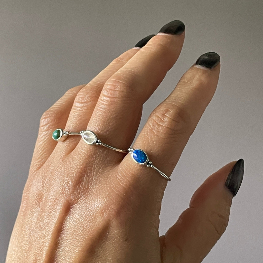 Aurelia Gemstone Ring Rings Secret Halo 