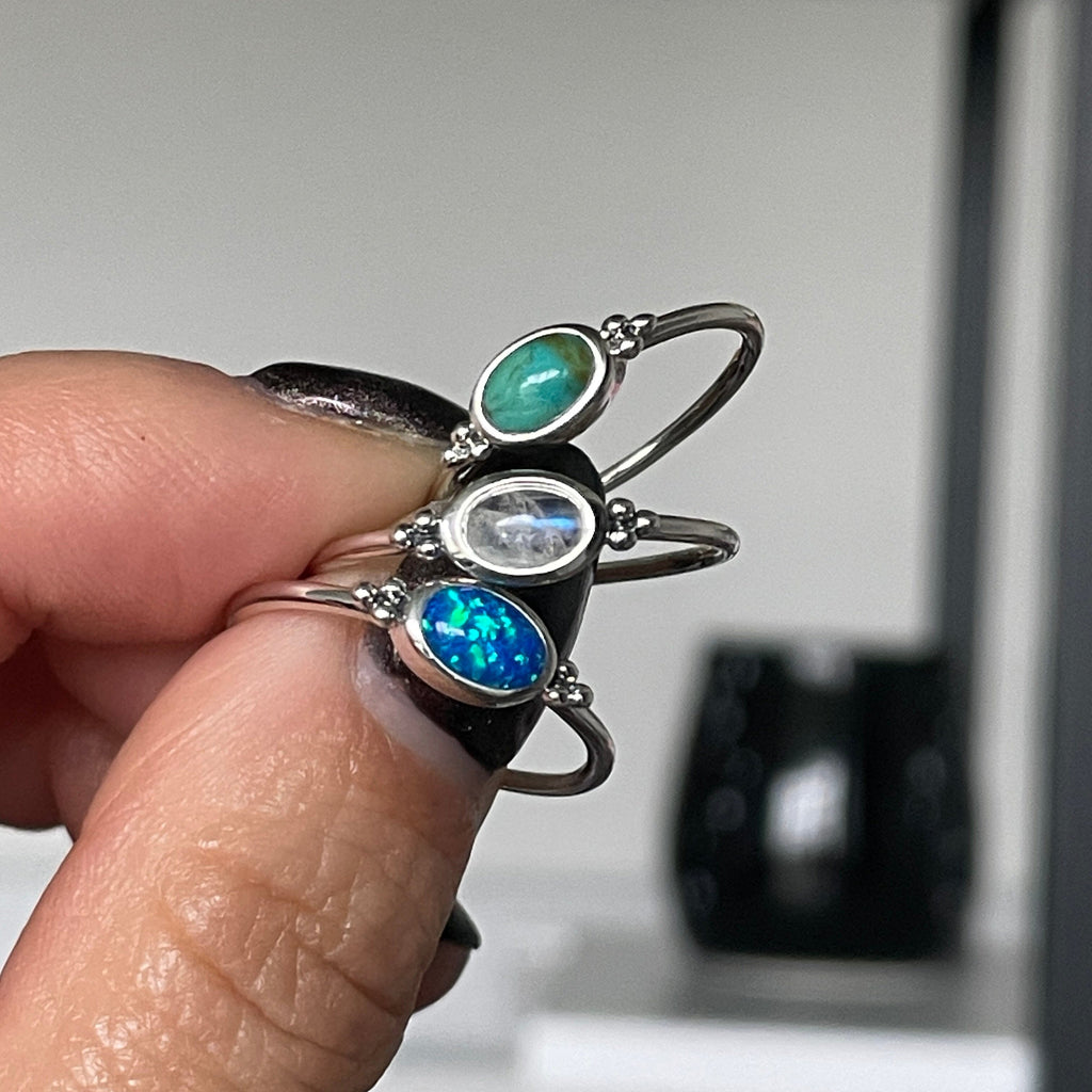 Aurelia Gemstone Ring Rings Secret Halo 