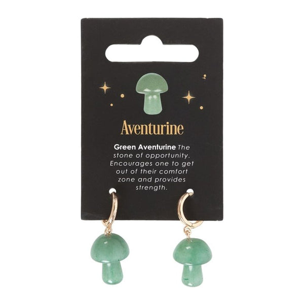 Aventurine Crystal Mushroom Earrings Earrings Secret Halo 