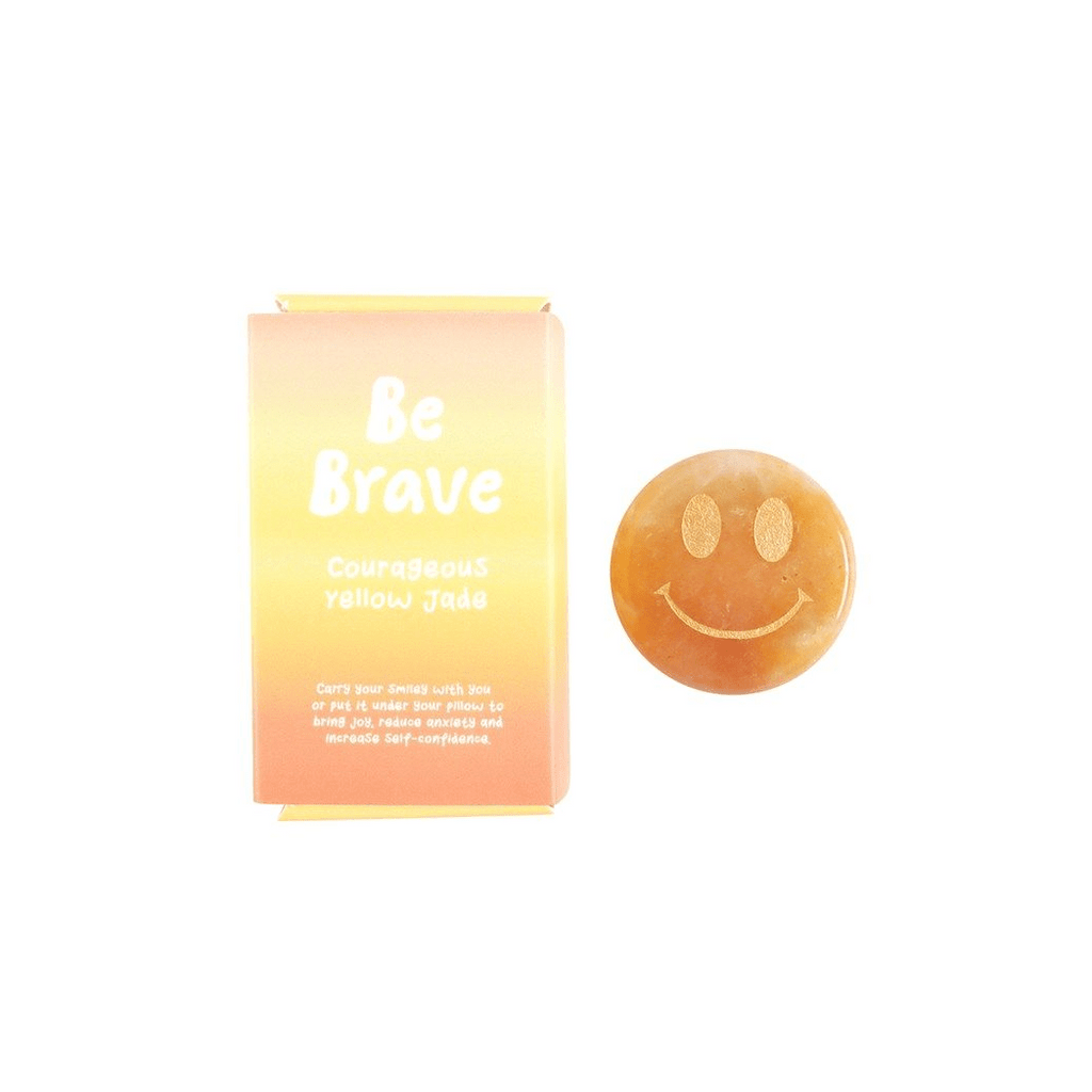 Be Brave Yellow Jade Happy Face Crystal Crystals Secret Halo 