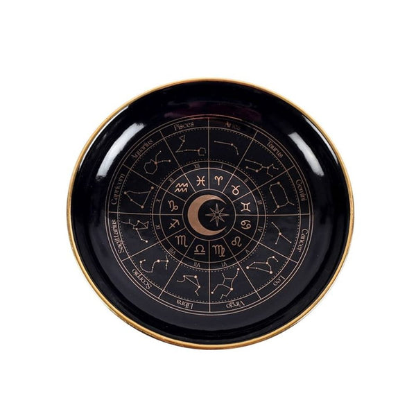 Black Astrology Wheel Trinket Dish Jewellery Storage Secret Halo 