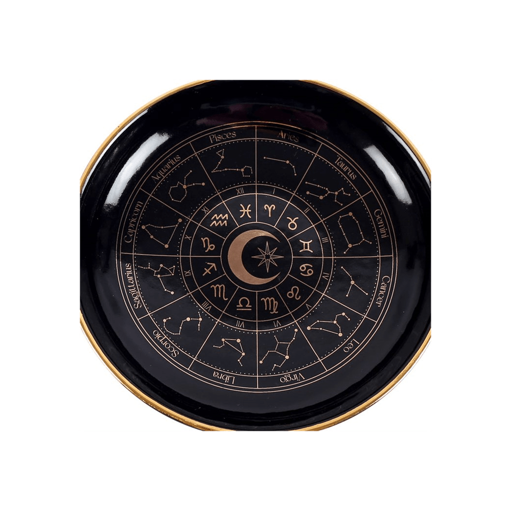 Black Astrology Wheel Trinket Dish Jewellery Storage Secret Halo 