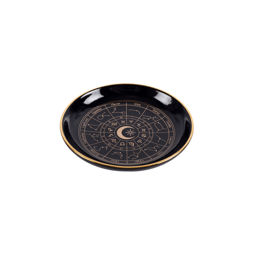 Black Astrology Wheel Trinket Dish Jewellery Storage Secret Halo 