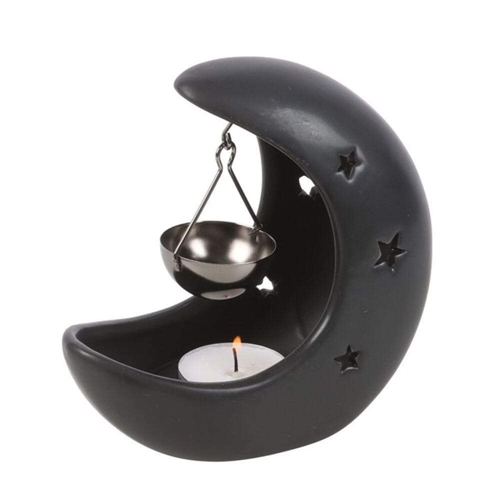 Black Crescent Moon Hanging Oil Burner Candle Holders Secret Halo 