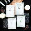 Black Obsidian Crystal Moon Necklace on Greeting Card Necklaces & Pendants Secret Halo 