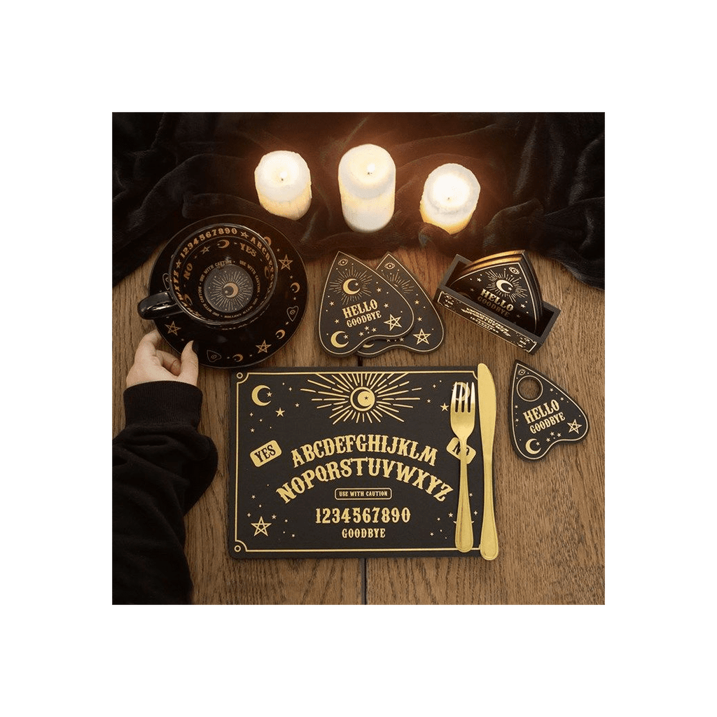 Black Talking Board Planchette Coaster Set Coasters Secret Halo 