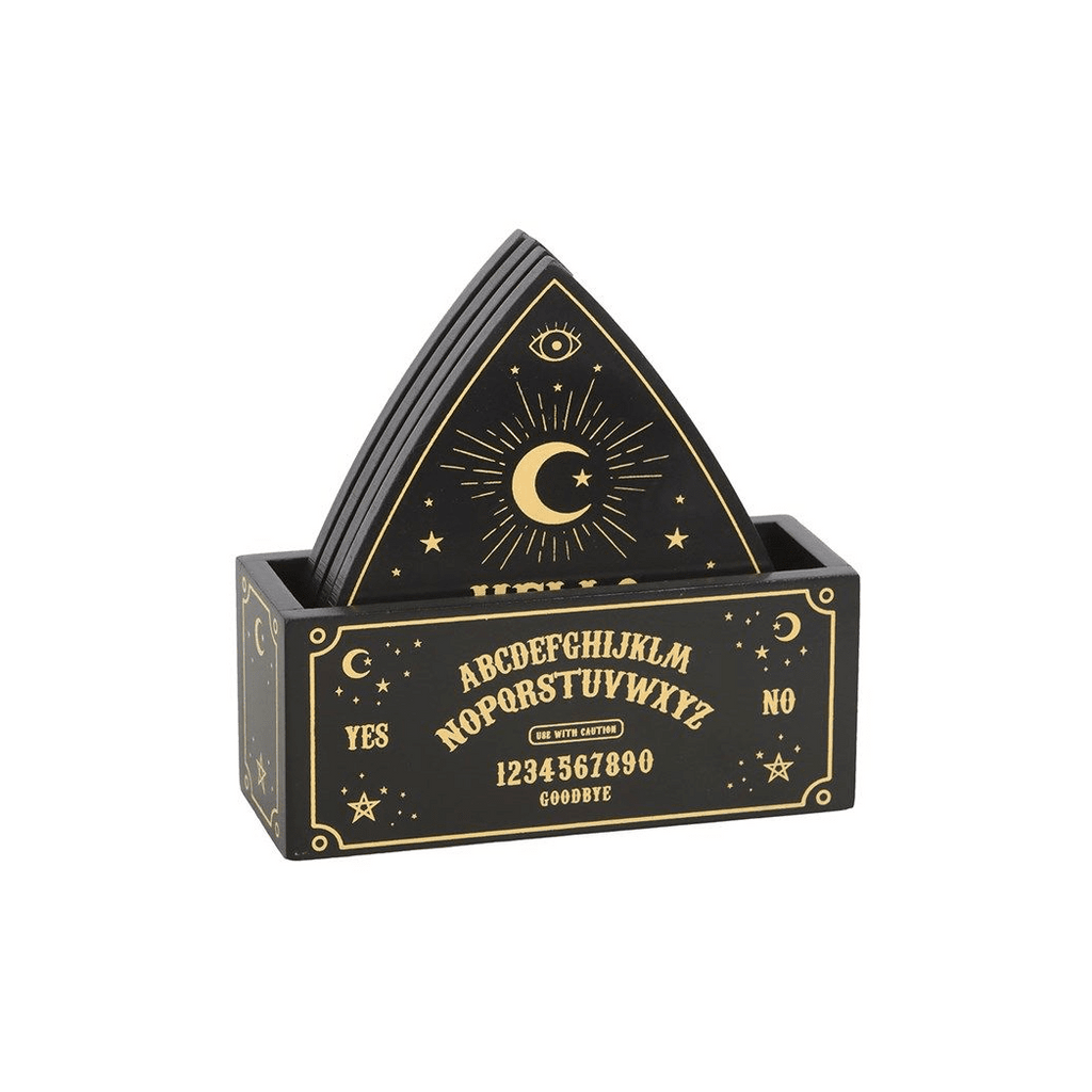 Black Talking Board Planchette Coaster Set Coasters Secret Halo 