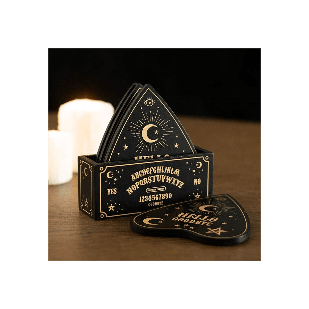 Black Talking Board Planchette Coaster Set Coasters Secret Halo 