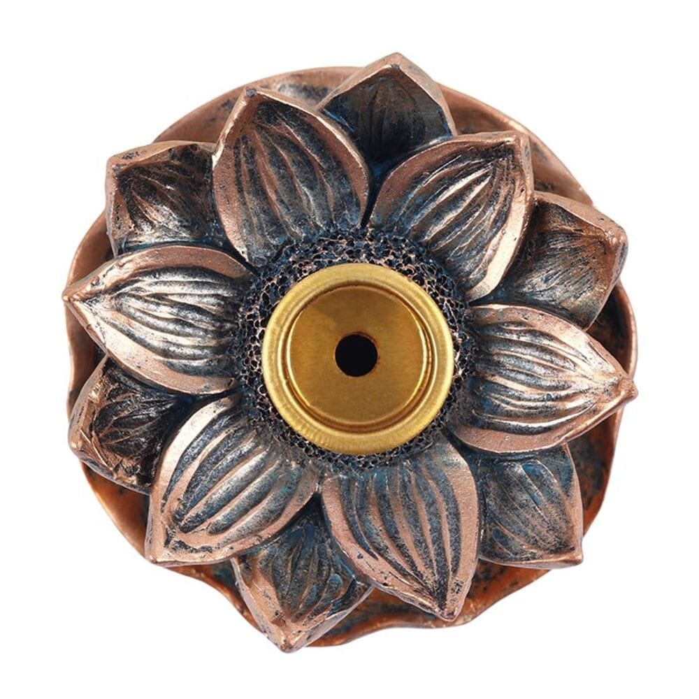 Bronze Lotus Backflow Incense Burner Home Fragrance Secret Halo 