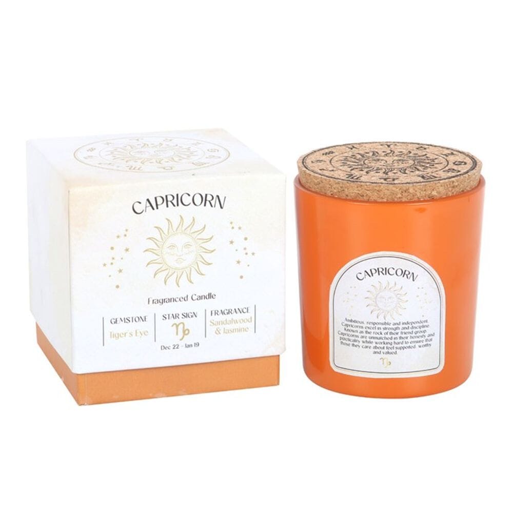 Capricorn Sandalwood & Jasmine Gemstone Zodiac Candle Candles Secret Halo 