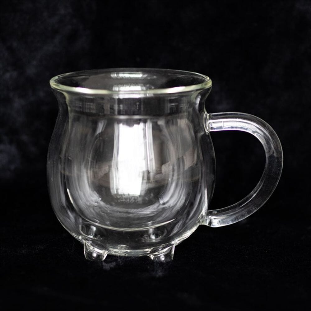 Clear Double Walled Glass Cauldron Mug Mugs Secret Halo 