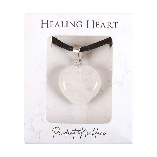 Clear Quartz Healing Crystal Heart Necklace Necklaces & Pendants Secret Halo 