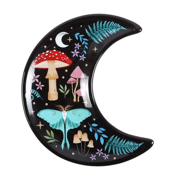 Crescent Moon Dark Forest Print Trinket Dish Jewellery Storage N/A 