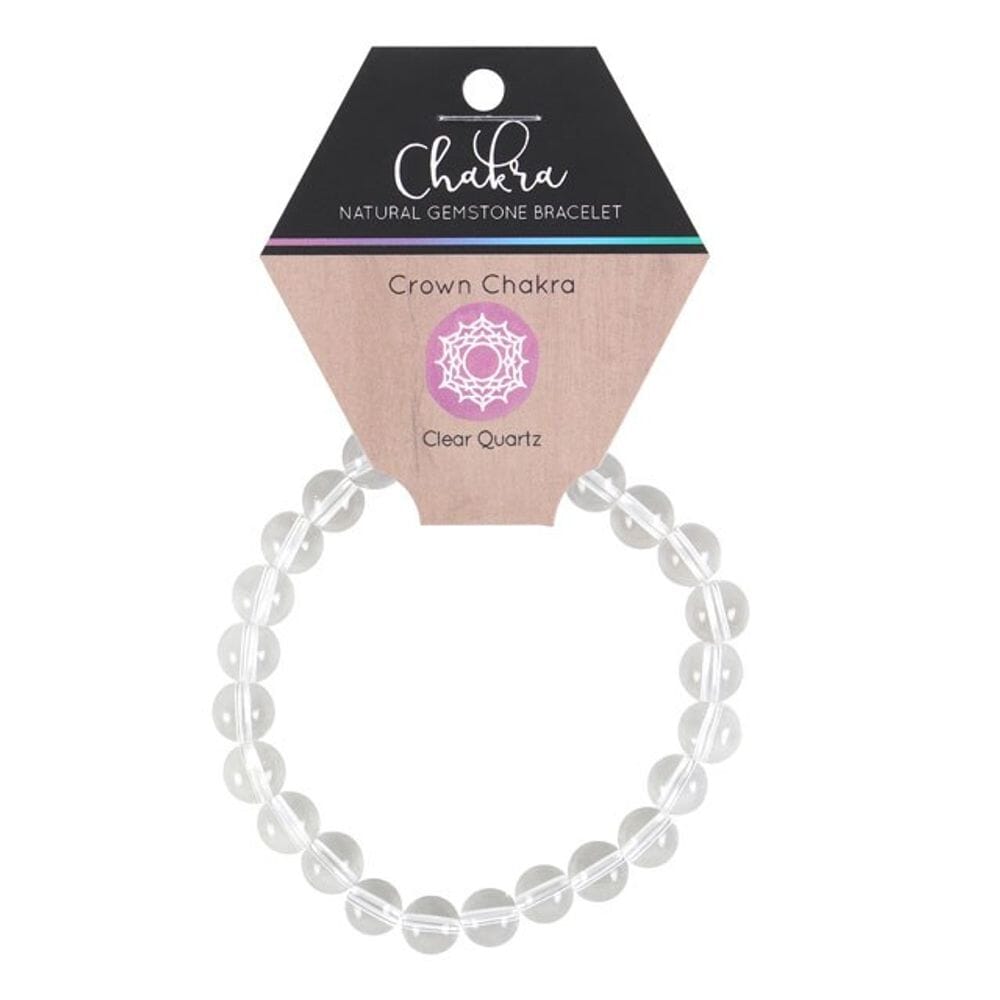 Crown Chakra Clear Quartz Gemstone Bracelet Bracelets N/A 