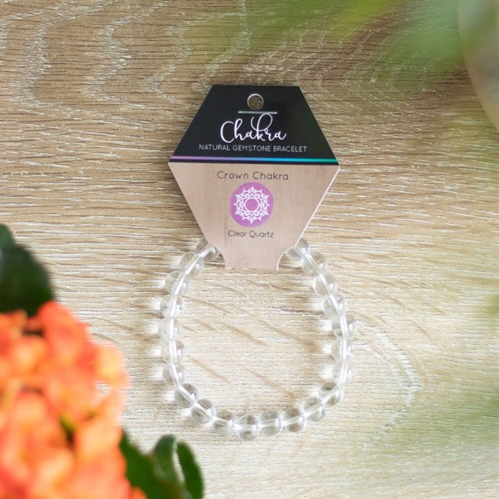 Crown Chakra Clear Quartz Gemstone Bracelet Bracelets N/A 