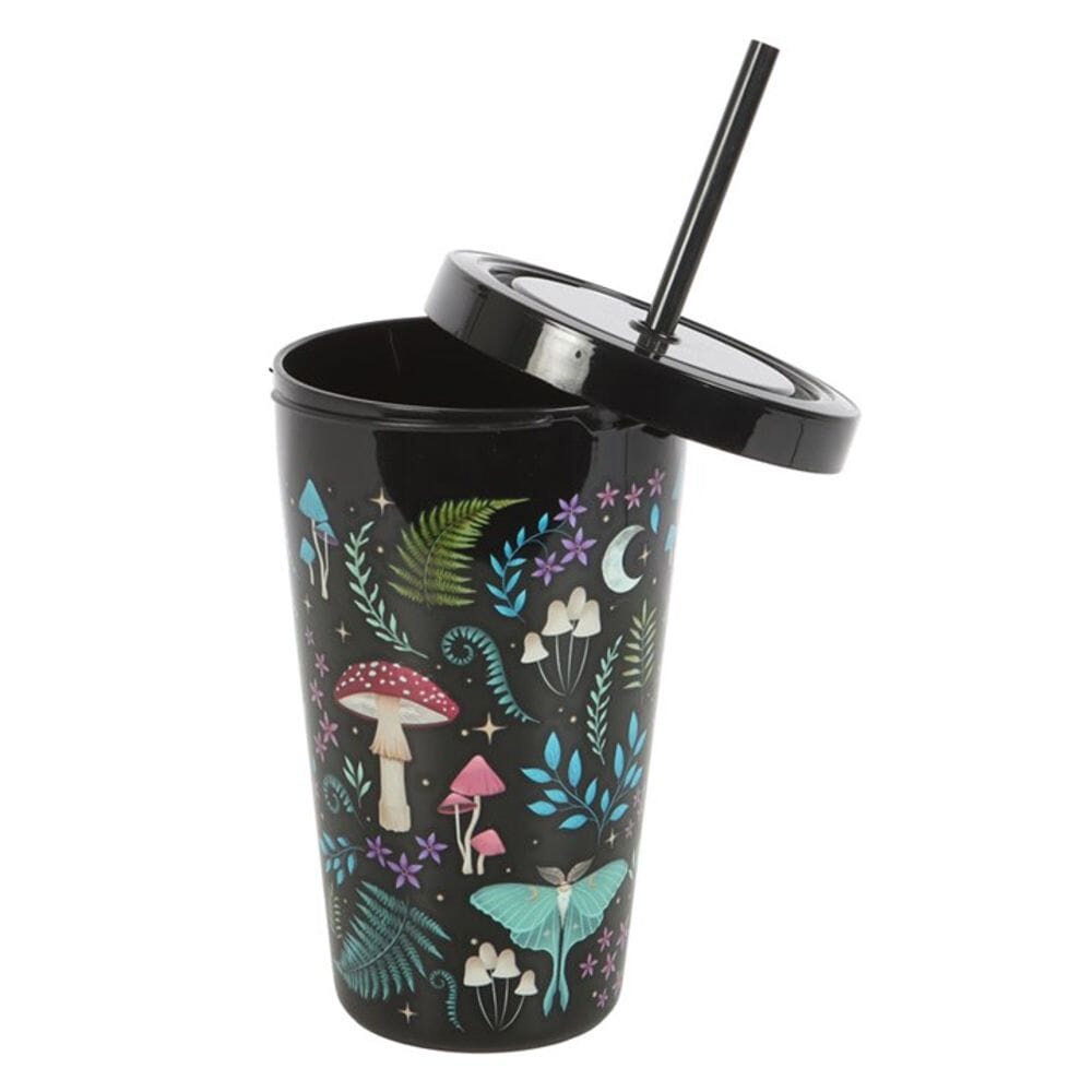 Dark Forest Print Plastic Tumbler with Straw Gifts Secret Halo 