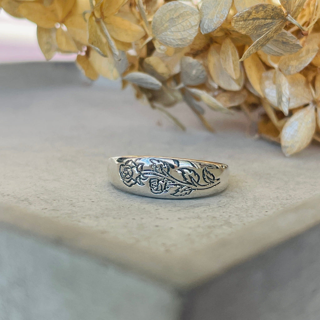 Etched Rose Ring Rings Secret Halo 