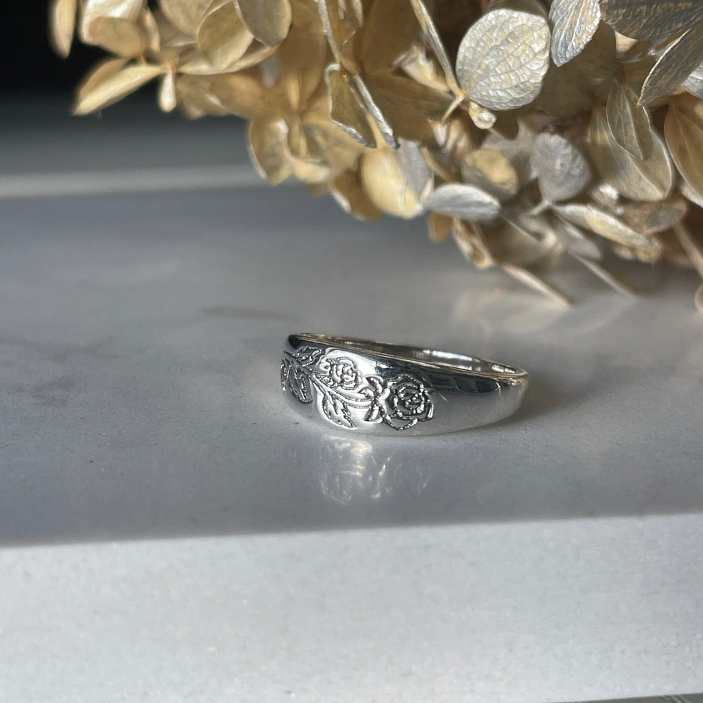 Etched Rose Ring Rings Secret Halo 