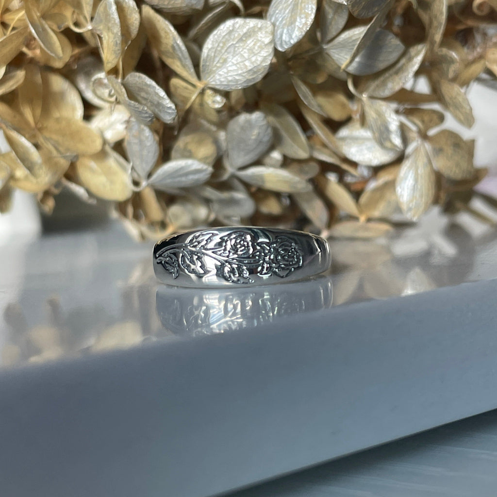 Etched Rose Ring Rings Secret Halo 