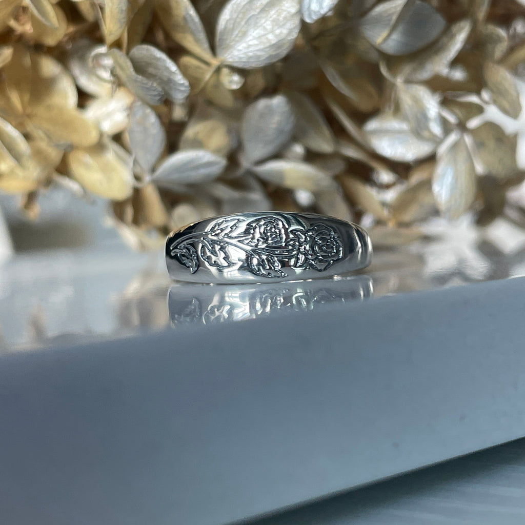 Etched Rose Ring Rings Secret Halo 