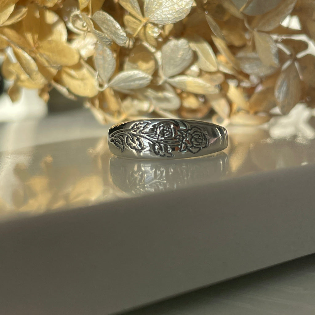 Etched Rose Ring Rings Secret Halo 