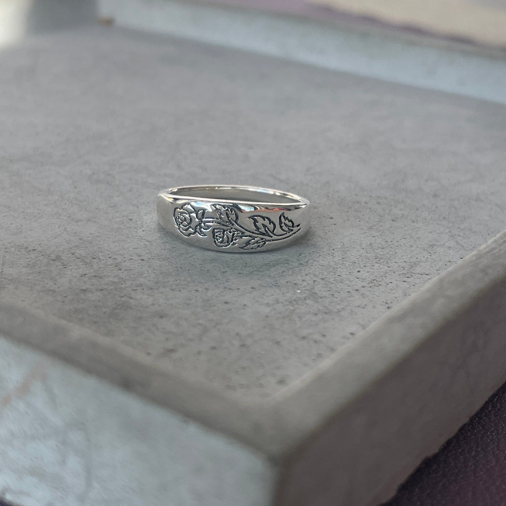 Etched Rose Ring Rings Secret Halo 