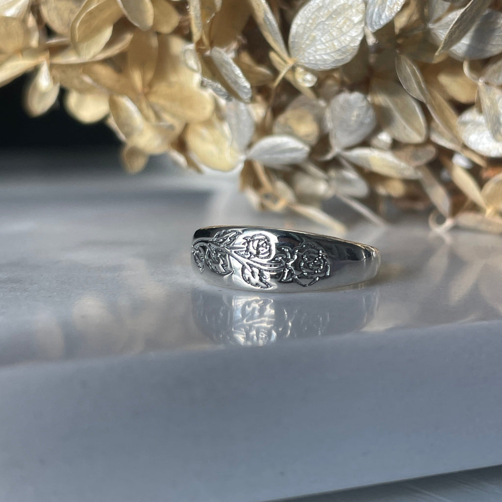 Etched Rose Ring Rings Secret Halo 