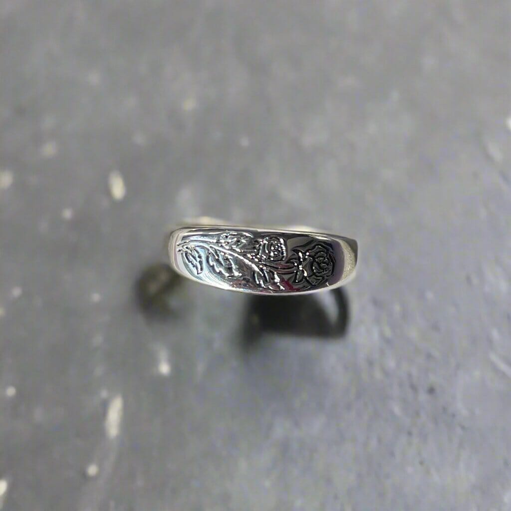 Etched Rose Ring Rings Secret Halo XS 