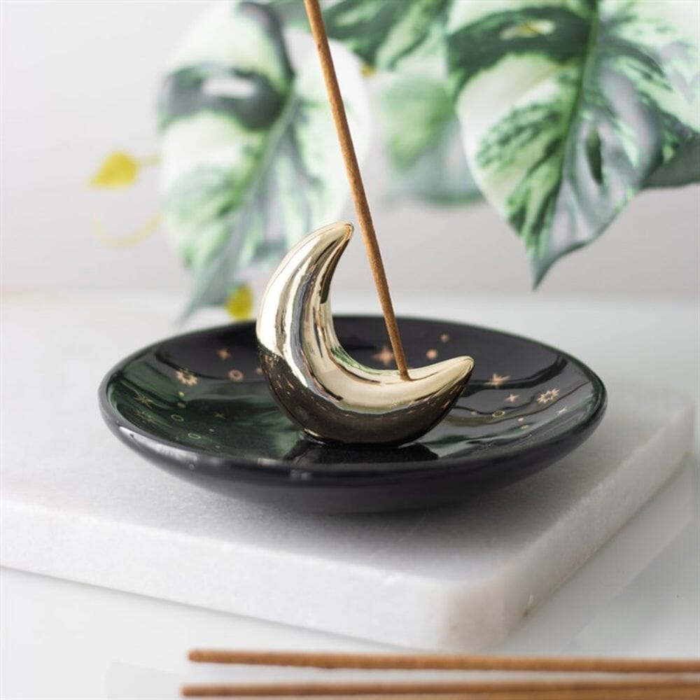 Gold Crescent Moon Incense Stick Holder Incense Burners Secret Halo 