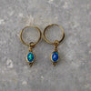 Gold Dreamy Sleepers - Blue Opal Earrings Secret Halo 