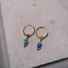 Gold Dreamy Sleepers - Blue Opal Earrings Secret Halo 