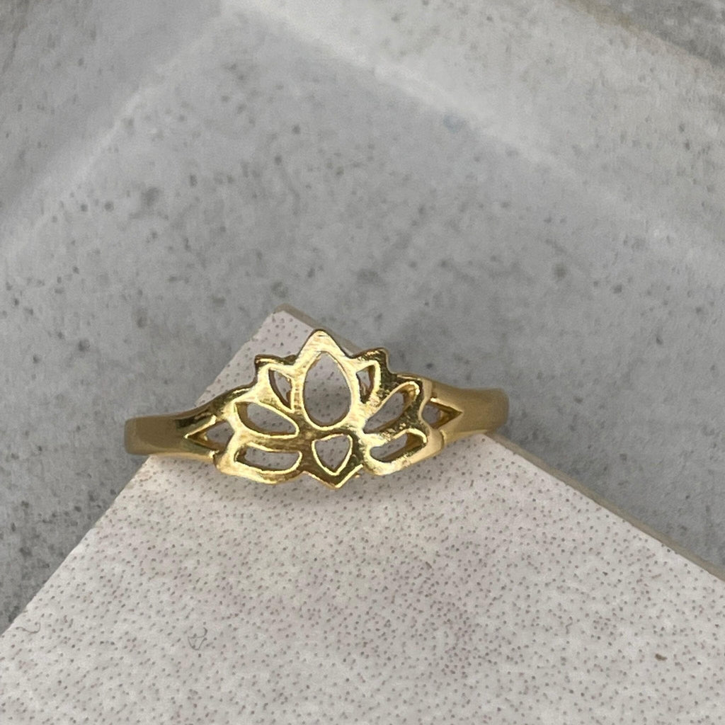 Gold Lotus Toe Ring Toe Rings Secret Halo 