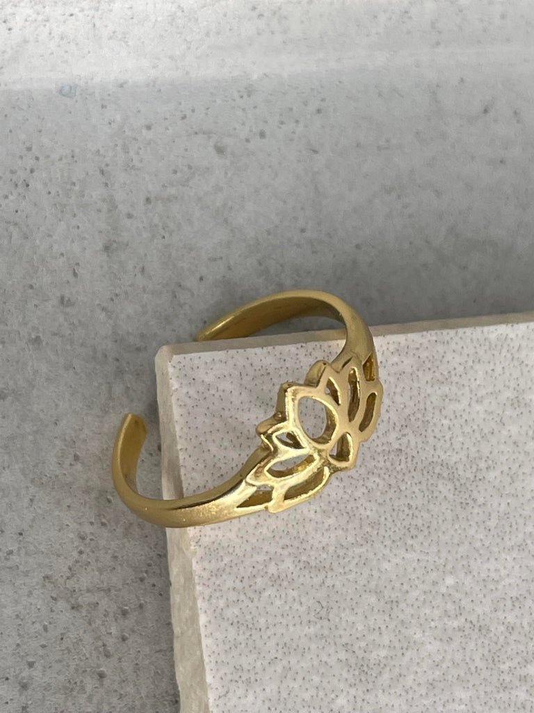 Gold Lotus Toe Ring Toe Rings Secret Halo 