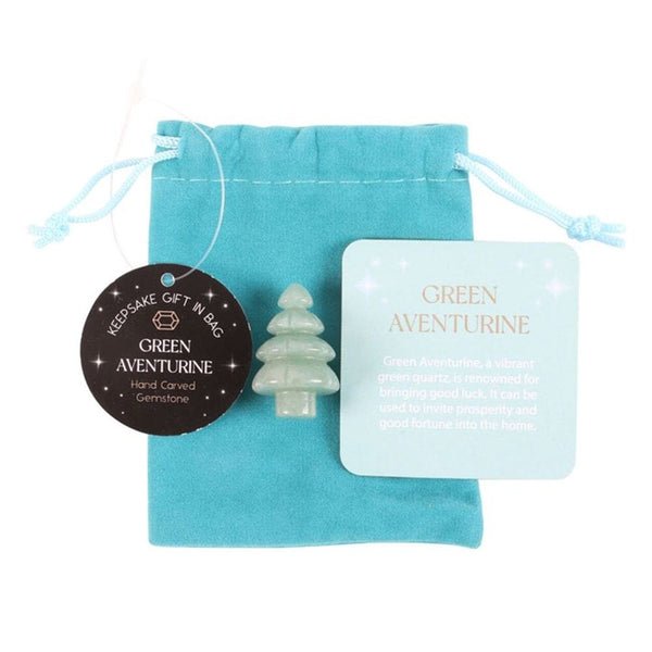 Green Aventurine Crystal Christmas Tree in a Bag Crystals Secret Halo 