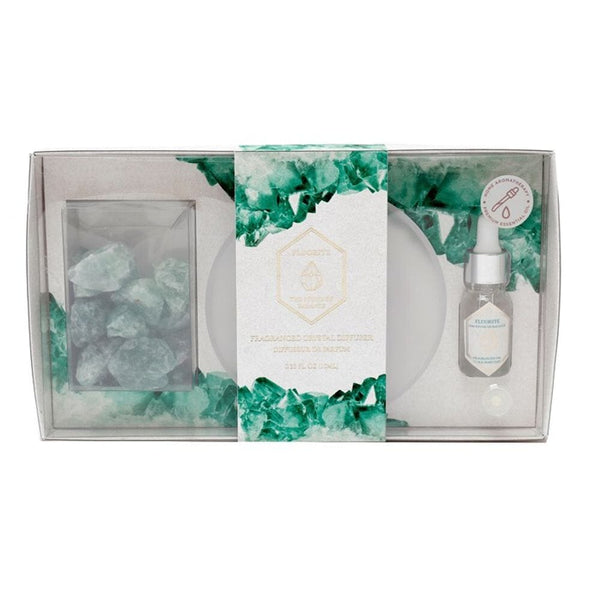 Green Fluorite Crystal Oil Diffuser Tray Home Fragrance Secret Halo 